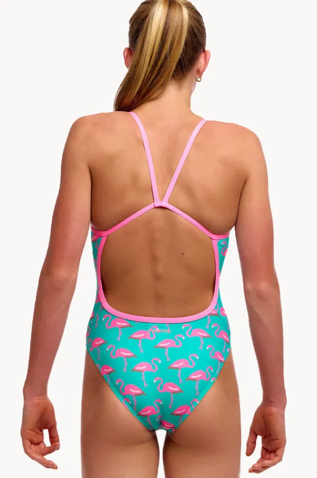 One Pieces|Funkita Girls Go Flamingo Single Strap One Piece Teal/pink