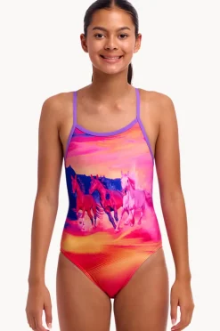 One Pieces|Funkita Girls Go Riding Single Strap One Piece Purple/orange
