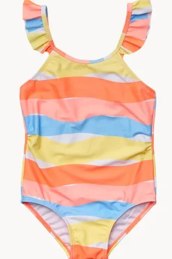 One Pieces|Snapper Rock Girls Good Vibes Frill Strap One Piece Multi