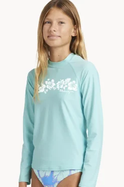 Rashies & Sunsuits|Billabong Girls Heat Wave Long Sleeve Suntop Spearmint