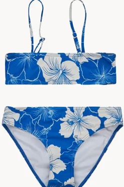 Bikini Sets|Roxy Girls Hippy Hibiscus Bralette Set Cobalt