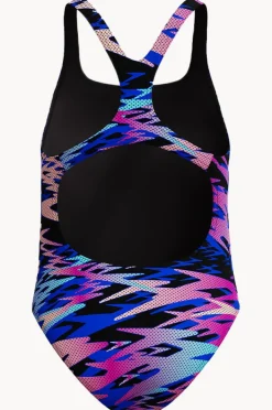 One Pieces|Speedo Girls Hyperboom Allover Medalist One Piece Black/multi