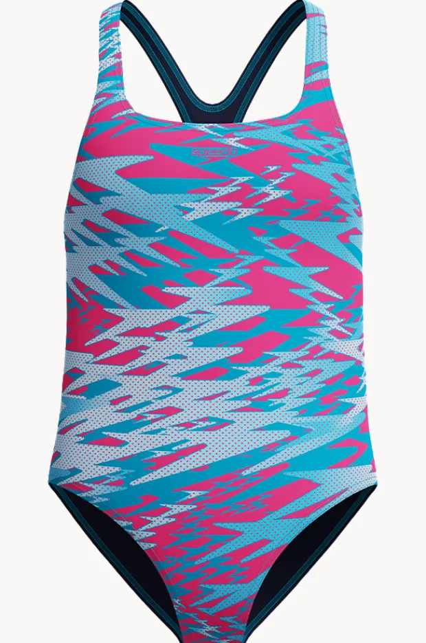 One Pieces|Speedo Girls Hyperboom Allover Medalist One Piece Pink/blue