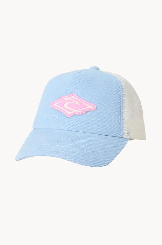 Hats|Rip Curl Girls Icon Cord Trucker Cap Blue