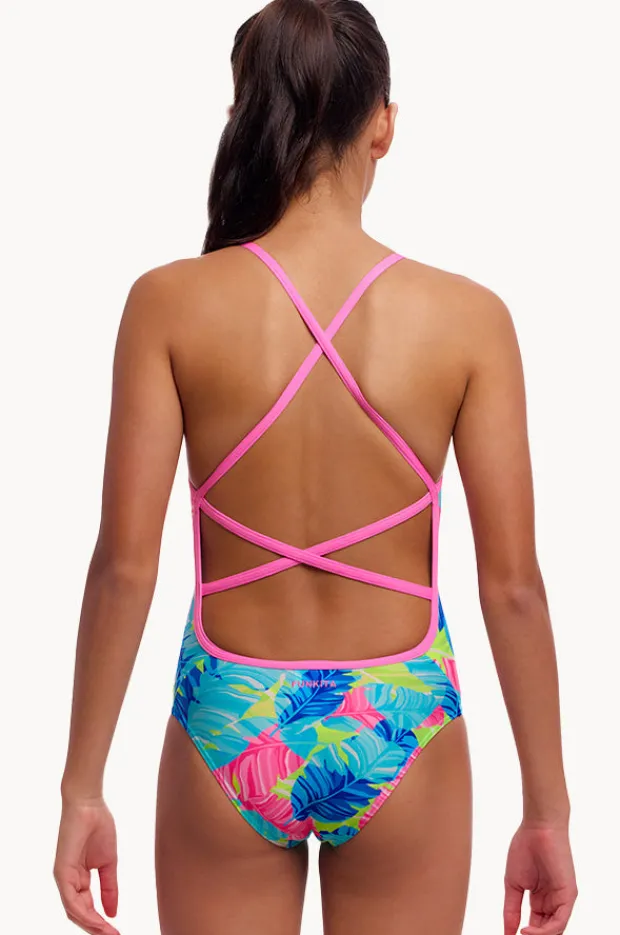 One Pieces|Funkita Girls I'm Leaving Strapped In One Piece Blue/pink