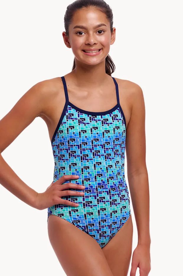 One Pieces|Funkita Girls Jack Stack Single Strap One Piece Blue