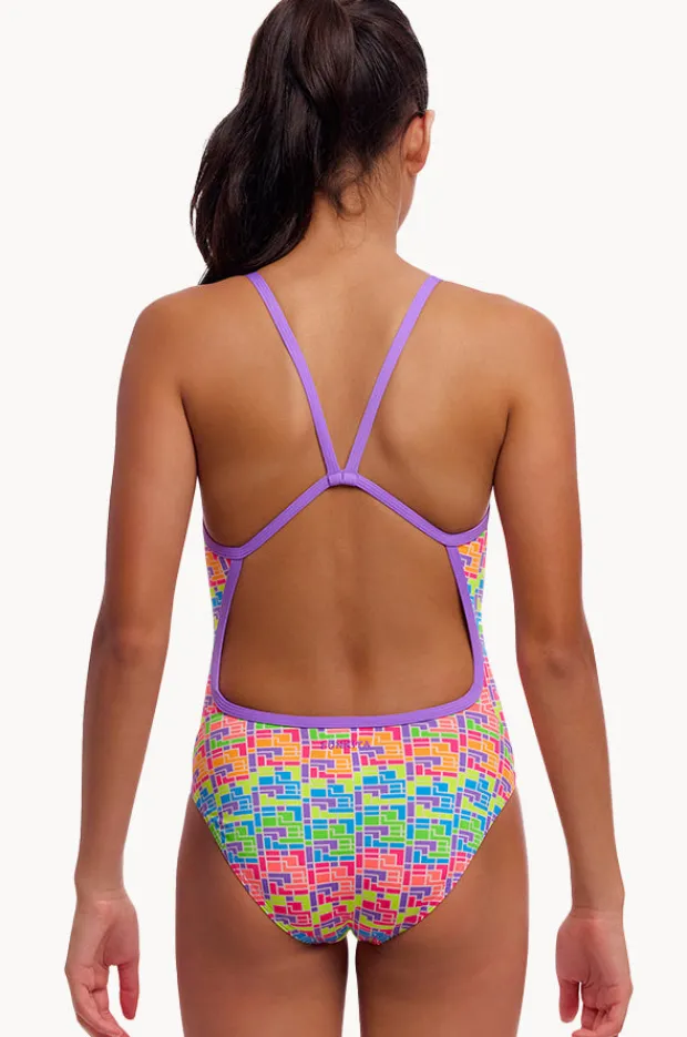 One Pieces|Funkita Girls Jig Jag Single Strap One Piece Multi
