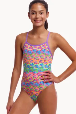 One Pieces|Funkita Girls Jig Jag Single Strap One Piece Multi