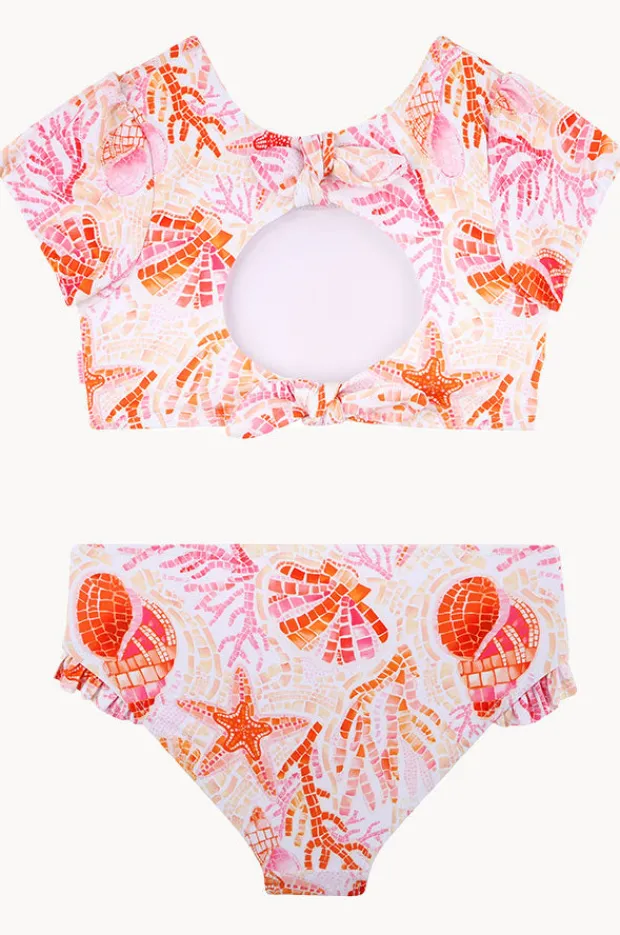 Bikini Sets|Seafolly Girls Girls La Mer Short Sleeve Crop Set Orange/Pink