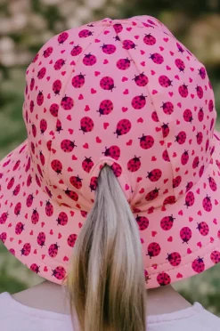 Hats|Bedhead Girls Ladybug Ponytail Bucket Hat Pink