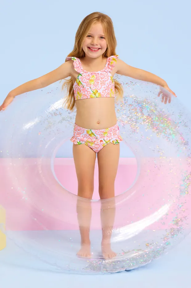 Bikini Sets|Seafolly Girls Girls Tile Crop Set Lemon