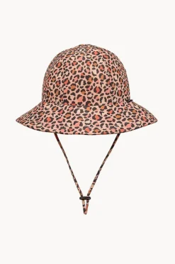 Hats|Bedhead Girls Leopard Ponytail Bucket Sunhat Coral Pink