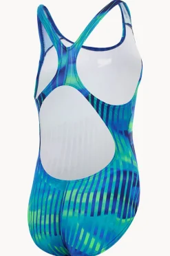One Pieces|Speedo Girls Linear Lava Splashback One Piece Blue/green