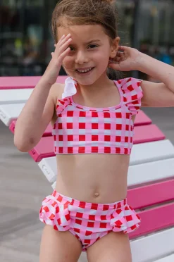 Bikini Sets|Milky Girls Lollipop Check Crop Set Red/pink