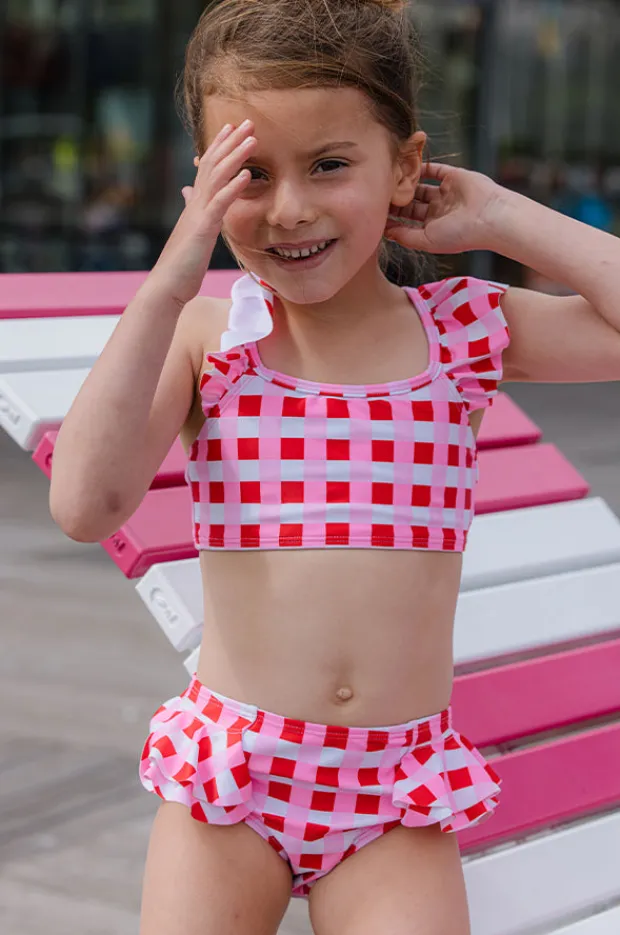 Bikini Sets|Milky Girls Lollipop Check Crop Set Red/pink