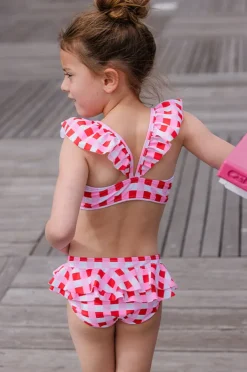 Bikini Sets|Milky Girls Lollipop Check Crop Set Red/pink