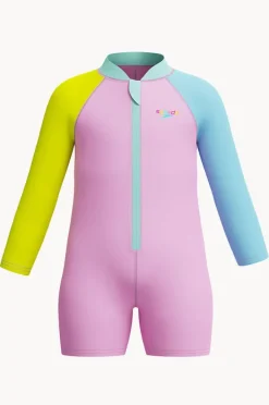 One Pieces|Swimwear|Speedo Girls Long Sleeve Zip Sunsuit Strawberry