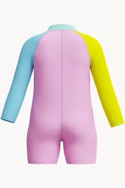 One Pieces|Swimwear|Speedo Girls Long Sleeve Zip Sunsuit Strawberry