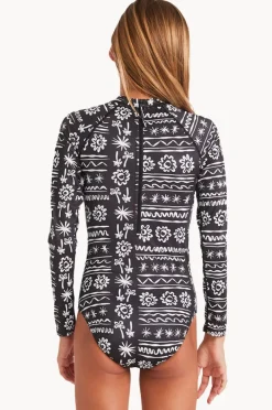 Rashies & Sunsuits|Billabong Girls Lost On You Long Sleeve Sunsuit BLACK