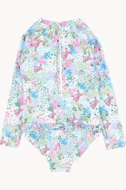 Rashies & Sunsuits|Minihaha Girls Lula Long Sleeve Sunsuit Blue/Multi