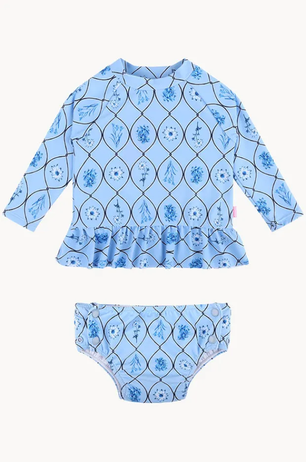 Rashies & Sunsuits|Seafolly Girls Girls Marbella Suntop Set Blue
