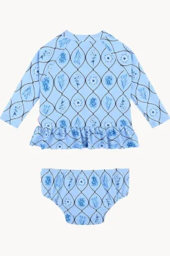 Rashies & Sunsuits|Seafolly Girls Girls Marbella Suntop Set Blue