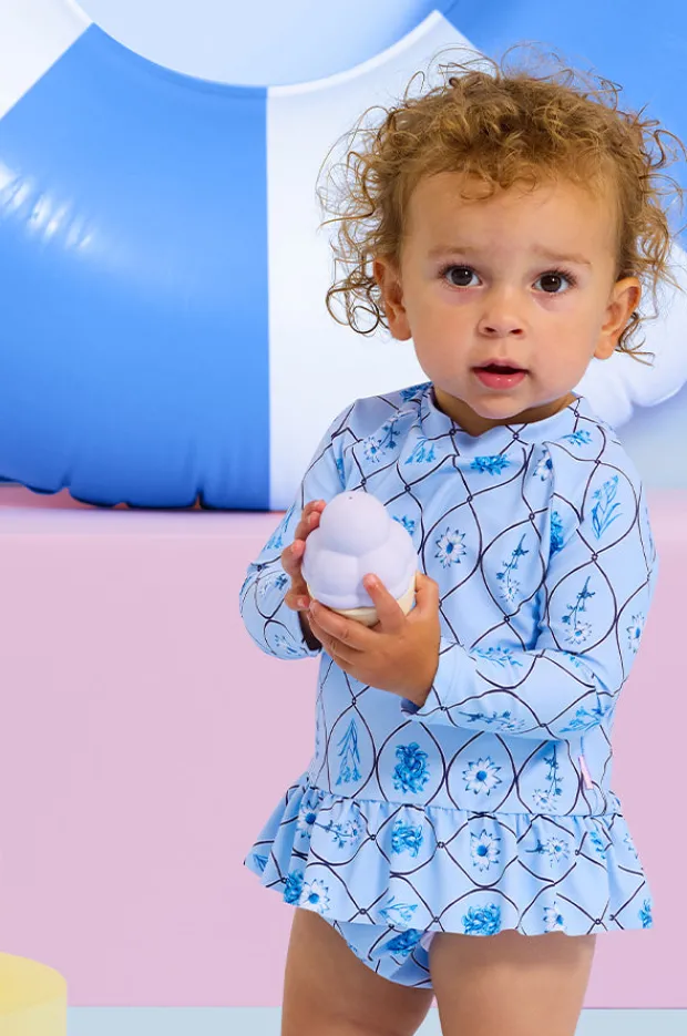 Rashies & Sunsuits|Seafolly Girls Girls Marbella Suntop Set Blue