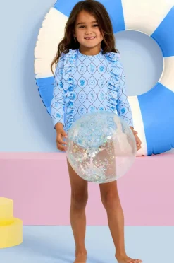 Rashies & Sunsuits|Seafolly Girls Girls Marbella Suntop Set Blue