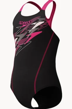 One Pieces|Speedo Girls Medley Logo Medalist One Piece Black/pink