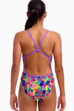 One Pieces|Funkita Girls Mess Match Single Strap One Piece Purple/multi