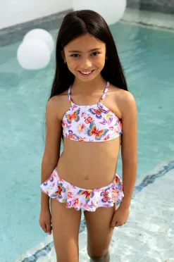 Bikini Sets|Salty Ink Girls Miss Aloha Crop Set Blue/Natural