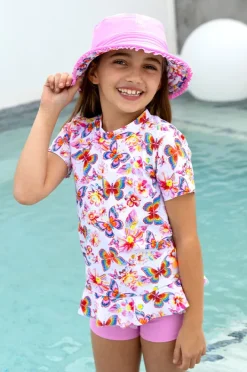 Rashies & Sunsuits|Salty Ink Girls Miss Aloha Suntop Set Blue/Natural