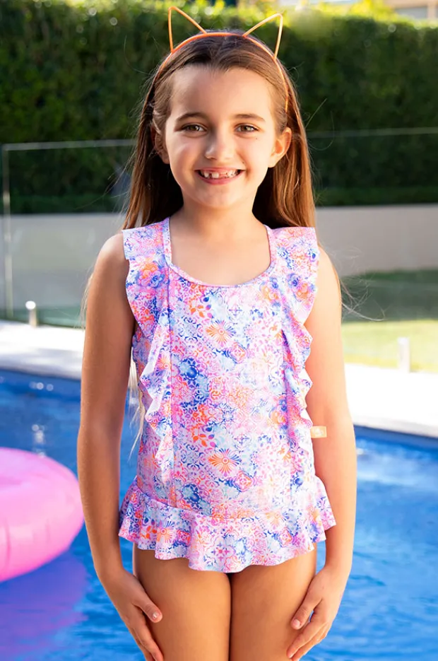 One Pieces|Salty Ink Girls Miss Cupcake One Piece Pink/Blue