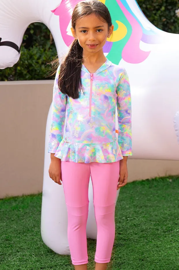 Rashies & Sunsuits|Salty Ink Girls Miss Dazzle Full Pant Sunsuit Pink/Multi