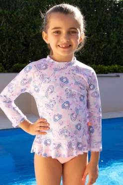 Rashies & Sunsuits|Salty Ink Girls Miss Fairy Suntop Set Purple/Pink