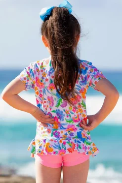 Rashies & Sunsuits|Salty Ink Girls Miss Leilani Short Sleeve Suntop Set Blue/Natural