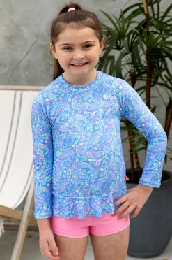 Rashies & Sunsuits|Salty Ink Girls Miss Mystical Suntop Set Blue/Pink