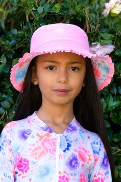 Hats|Salty Ink Girls Miss Reversible Sunhat Peony
