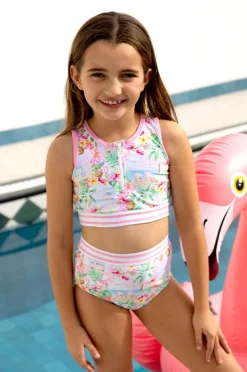 Bikini Sets|Salty Ink Girls Miss Vacay Crop Set Pink/multi