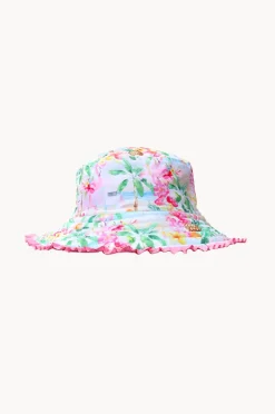 Hats|Salty Ink Girls Miss Vacay Reversible Sunhat Pink/multi