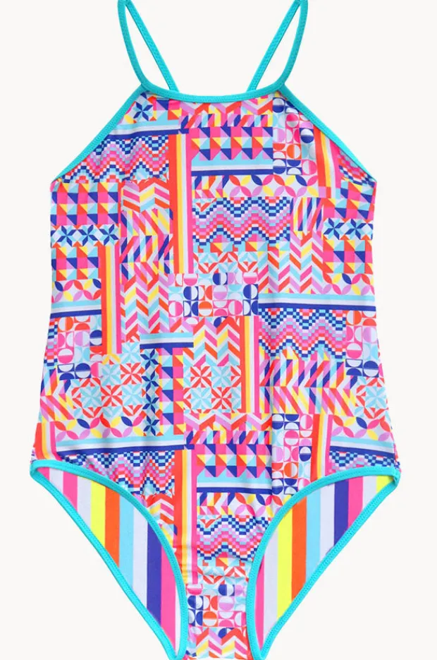 One Pieces|Salty Ink Girls Neo Geo Reversible One Piece Multi geo