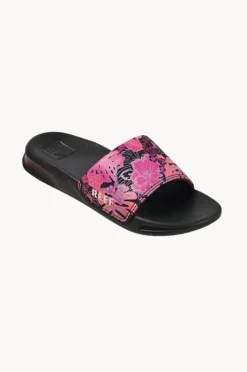 Footwear|Reef Girls Orchid Lei One Slide Black/Pink
