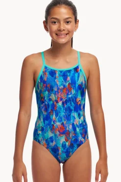 One Pieces|Funkita Girls Paint Press Diamond Back One Piece Blue/orange