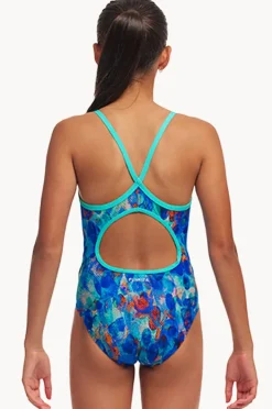 One Pieces|Funkita Girls Paint Press Diamond Back One Piece Blue/orange