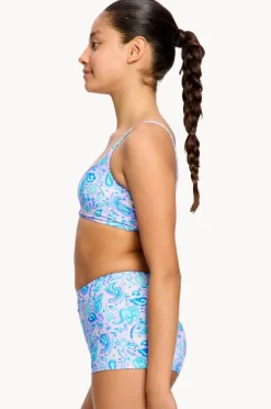 Period Swimwear|Bikini Sets|Modibodi Girls Paisley Crop Set Pink