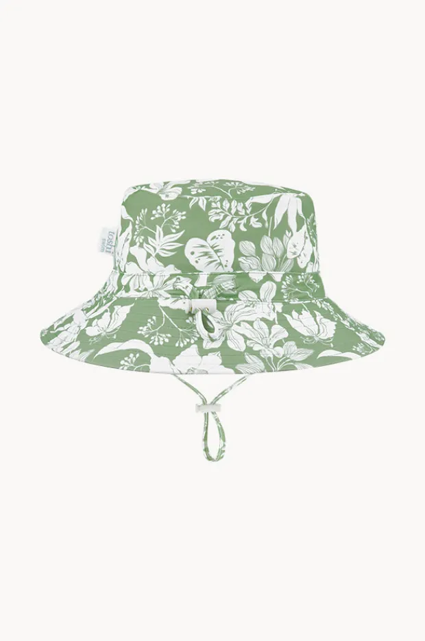 Hats|Toshi Girls Palm Cove Swim Sunhat White/Green