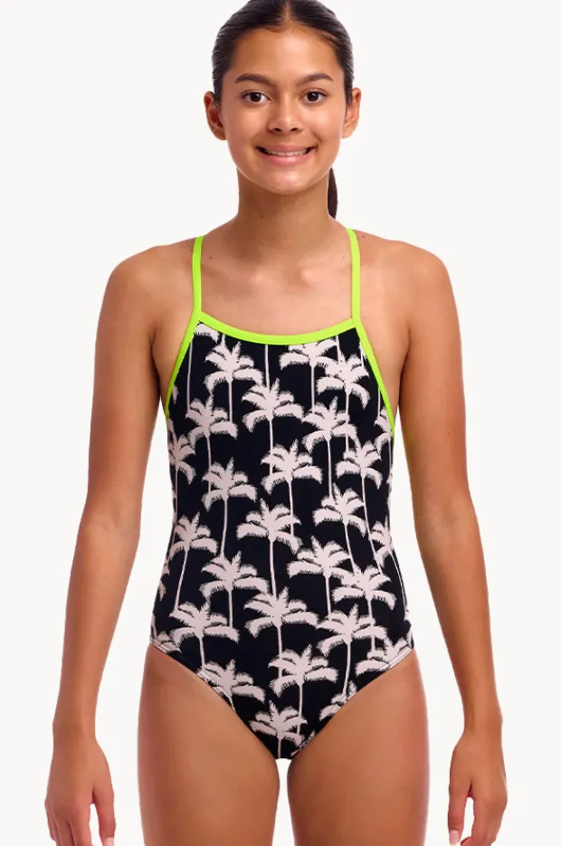 One Pieces|Funkita Girls Palm Night Strapped In One Piece Black/white
