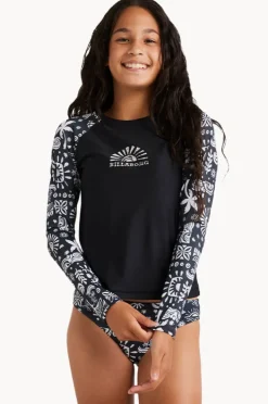 Rashies & Sunsuits|Billabong Girls Paradise Stamp Suntop Set Black