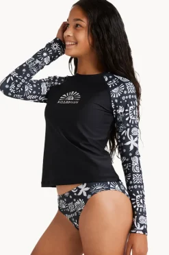 Rashies & Sunsuits|Billabong Girls Paradise Stamp Suntop Set Black