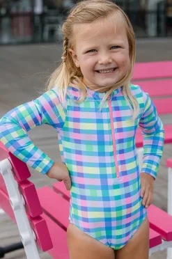 Rashies & Sunsuits|Milky Girls Picnic Check Sunsuit Multi